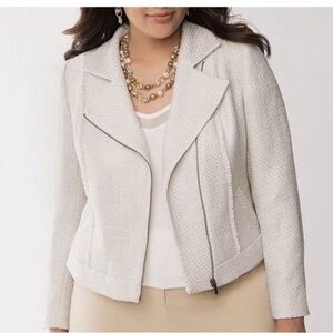 Lane Bryant Women's White Textured Jacket